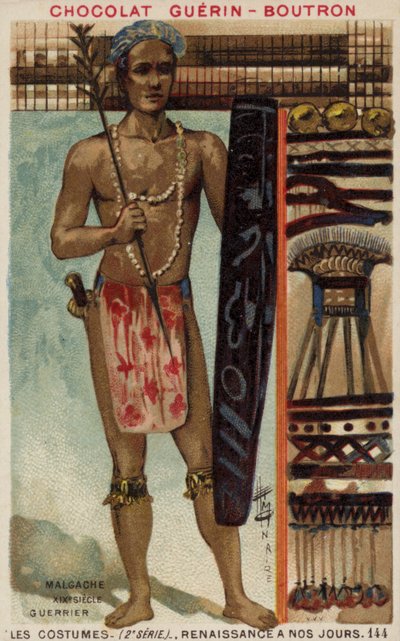 Guerrier malgache, 19ème siècle - French School